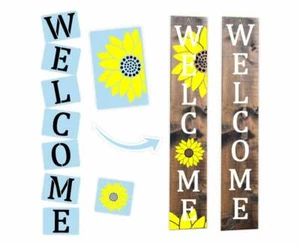 Sunflower Stencil Welcome Porch Kit For Wood Porch Sign - Reusable Stencil  - Picture 1 of 6
