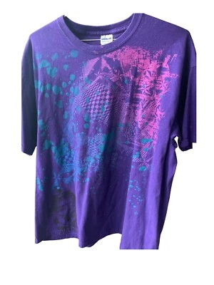 Women’s Oversized XL short sleeve Gildan T shirt Purple Graphic Design - Image 1 of 2
