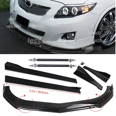 Front Rear Bumper Lip Spoiler Splitter Body Kit Side Skirt For Toyota Corolla Foto 1 de 4