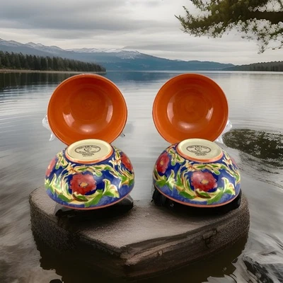 Conjunto de 4 tigelas de sopa de cereais Pfaltzgraff Villa Della Luna 6 1/2" em excelente estado usado - Imagem 1 de 4