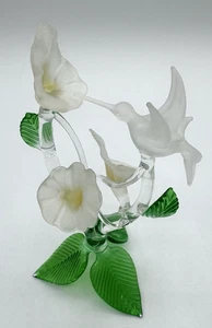 Vintage Handblown Satin Glass Hummingbird Sculpture 6.5" H - Picture 1 of 7