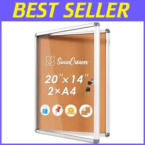 Enclosed Noticeboard with Lock for School Office - Picture 1 of 11