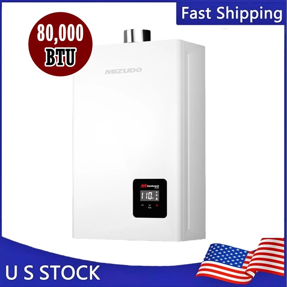 MIZUDO Tankless Water Heater Propane Gas 80,000 BTU 3.6 GPM CSA Certified - Image 1 of 4