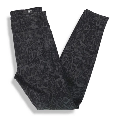 EUC Kut from the Kloth Mia High Rise Slim Fit Skinny Jeans Sz 2x28.5 Black Snake - Image 1 of 4