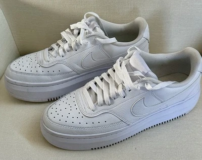 Nike Court Vision Alta LTR Mujer Talla 11 Triple Blanco Zapatos Tenis DM0113 100 Foto 1 de 4