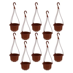 10 Sets Plastic Hanging Plant Pots with Hanging Hooks Plant Basket Pots - Picture 1 of 4