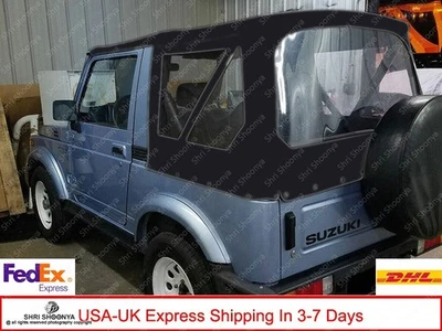 OEM Quality Suzuki Samurai Replacement Soft Top1986-1994  Clear Windows In Black - Image 1 of 4