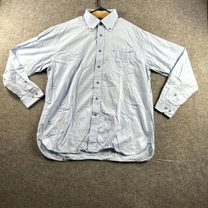 Camisa Tommy Hilfiger Para Hombres Con Botones Manga Larga Grande Azul Ajuste Regular Bolsillo - Imagen 1 de 8