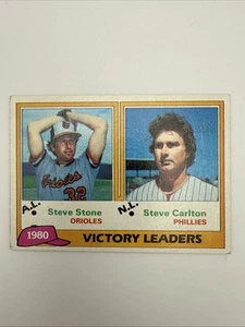 1981 Topps #5 - 1980 Victory Leaders Steve Stone & Steve Carlton casi nuevo - Imagen 1 de 4