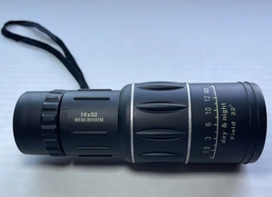 16x52 Zoom Monocular Telescope with Focus Lens Field 22 Day And Night - Picture 1 of 6