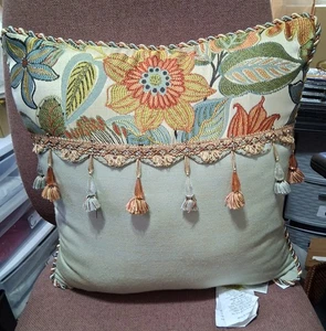 Croscill Home Mardi Gras Pillow 18X 18 - Picture 1 of 7