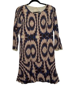 Reiss Estelle Kaleidoscope Print Silk Dress Women Large 100% Silk Shell Lined - Picture 1 of 6