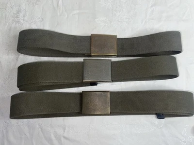 Lote De 3 Cinturón Militar Ejército Alemán De Colección Resistente Correas Alemanas Oliva Foto 1 de 4