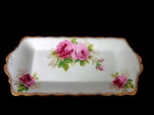 ROYAL ALBERT American Beauty BONE PORCELAINE CÉLERI PLAT / PLATEAU ANGLETERRE - Photo 1/8