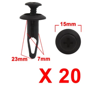 20Pcs 7mm Hole Plastic Push in Rivet Interior Trim Panel Car Door Clips - Picture 1 of 2