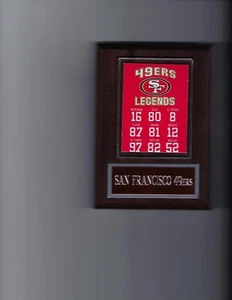 SAN FRANCISCO 49ers LEGENDS PLAQUE FOOTBALL NFL NINERS MONTANA RICE OWENS YOUNG - Picture 1 of 1
