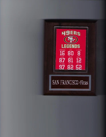 SAN FRANCISCO 49ers LEGENDS PLAQUE FOOTBALL NFL NINERS MONTANA RICE OWENS YOUNG Cover