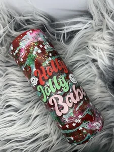 Holly Jolly Babe Christmas Red & Green 20oz Stainless Steel Epoxy Tumbler - Picture 1 of 4