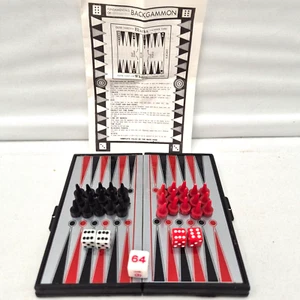 Backgammon Magnetic Foldable Board and Case Complete with Dice Instructions 5” - Picture 1 of 7