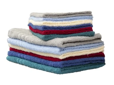 Set 12 Pezzi Asciugamani + Ospite Bagno in Spugna 6+6 Viso+Ospite Cotone 100% - Immagine 1 di 3