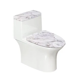 Marble Lid Cover and Toilet Tank Lid Cover Set of 2Modern Marble Print Toilet T - Picture 1 of 5
