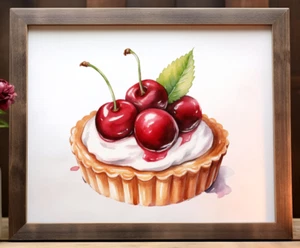 Cherries Wall Art Print, Cherry Kitchen Art Print, Food Home Decor Art #25 - Picture 1 of 2