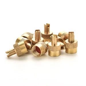 10pcs Chrome Slotted Head Valve Stem Cap Core Remover Tool Motorcyle Car Bike - Picture 1 of 13