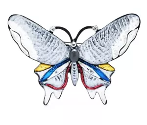 Brosche Schmetterling Silber Emaille Strass Metall Anstecknadel V-3178 - Bild 1 von 5