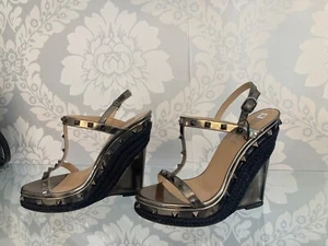 Sandalias de cuña Valentino de cuero con correa en T - Talla 39 - Imagen 1 de 7