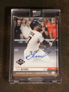 2019 TOPPS NOW #998A JOSE ALTUVE AUTO # 70/99 - POSTSEASON RECORD 11TH HR BY 2B - Picture 1 of 2