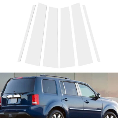 6x Decalque de guarnição de porta de postes de pilar cromado para 2009-2015 2013 Honda Pilot Ridgeline - Imagem 1 de 4