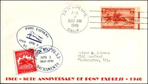 Scott 894 - 3 Cents Pony Express Gilbert FDC Typed Address Planty 894-9 - Picture 1 of 2