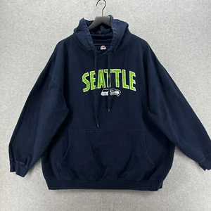 Seattle Seahawks Hoodie Adult Size 3XL Blue NFL Football Majestic Pullover - Picture 1 of 10