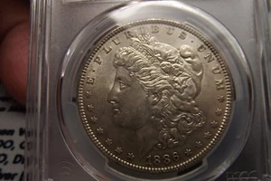 1886-P Morgan Silver Dollar PCGS AU58 Nice Pretty Slider - Picture 1 of 3