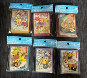 6er Set Pokemon Center Tohoku 2025 Limitiert Pokemon Deck Schild Karten Sleeve ro - Bild 1 von 1