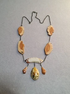 Antica collana russa ambra naturale, paesaggio raro 33 grammi. - Foto 1 di 24