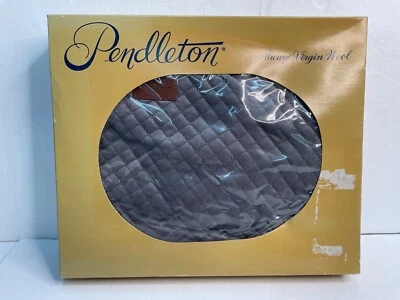 Pendleton Weighted Quilted Coverlet Lap Blanket Always Virgin Wool Gray 27"x31" - Image 1 of 4