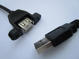 12 pcs USB 2.0 Extension Cable Male to Female with Panel Mount Screw Holes 30cm - Picture 1 of 4