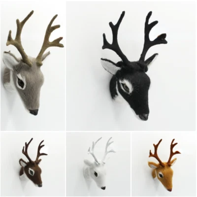 Maßstab 1:6 Puppenhaus Miniatur Weihnachten Hirsch Kopf Deko Wohnzimmer Wand - Bild 1 von 4