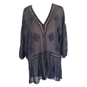 Sass & Bide Womens Silk Blend The Ripple Effect Short Sleeve Kaftan Top Size 6 - Picture 1 of 6