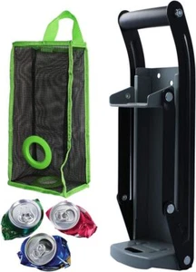 16 Oz Can Crusher Bottle Opener Wall Mounted 2 In 1 Aluminum Recycling Tool - Picture 1 of 9