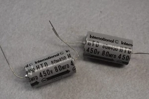 International C 80uF 450 Vdc Amplifier Electrolytic Filter NOS Capacitors Pair - Picture 1 of 7