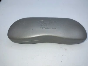 Ray Ban Glasses Case Sunglasses Authentic Gray Felt Lined Hinge Closure Black - Picture 1 of 5
