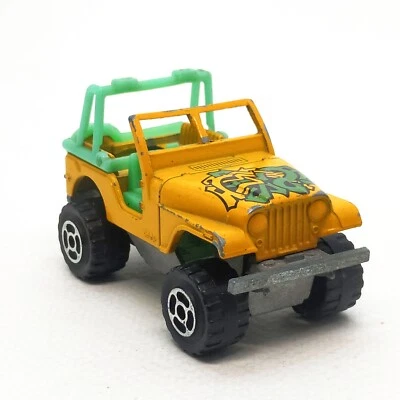 Majorette Jeep CJ-7 4x4 Yellow Green with Graffiti 1:54 3" Pre-Owned 001 - Image 1 of 4