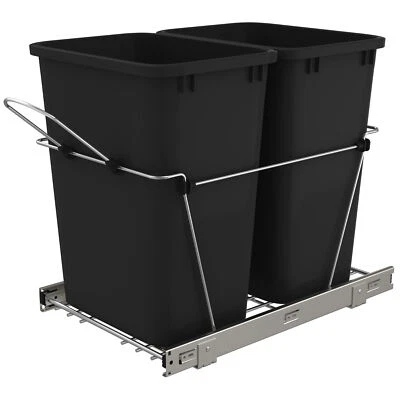 Rev-A-Shelf Double Pull Out Trash Can for Under Kitchen Cabinets 35 Qt 12 Gal - Image 1 of 4