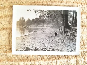 SANDY BEACH LAKE IN DANVILLE, ILLINOIS REGION, 1930er Jahre. Vintage 3,5" x 2,5" FOTO * SP5 - Bild 1 von 3