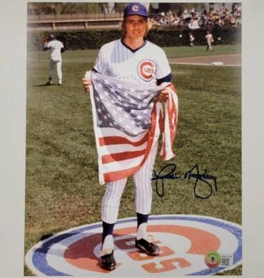 Rick Monday autograph signed 8x10 Photo Cubs American Flag ~ Beckett BAS WIT - Image 1 of 3