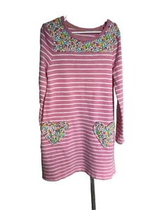 Vestido Mini Boden Niñas Floral Rayas Bolsillos Corazón Manga Larga Talla 7/8 Algodón - Imagen 1 de 7