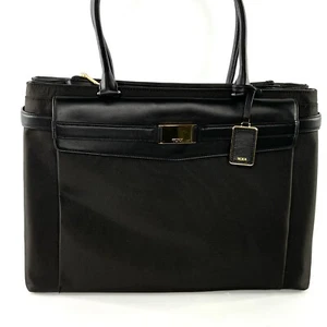 TUMI Larkin Hayward Large Laptop Tote Bag Black Ballistic Nylon with Gold - Picture 1 of 12
