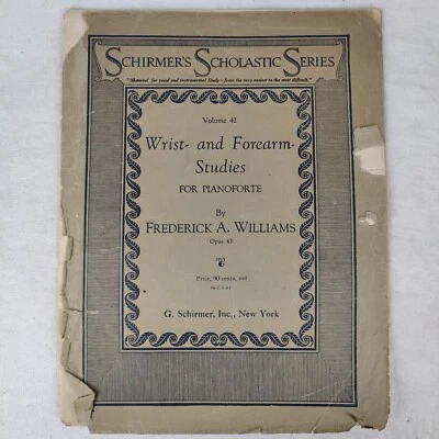 Raro libro de música escolástica antiguo de Schirmer de 1917 volumen 42 Frederick A. Williams  Foto 1 de 4